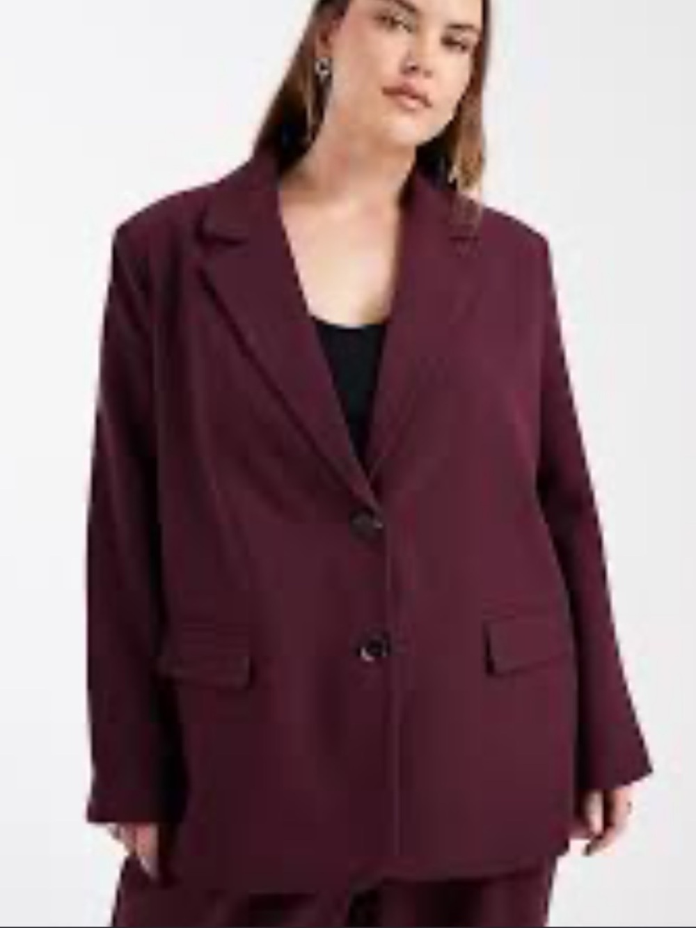 ASOS Curve Vero Moda Oversized Blazer Burgundy Size 20 NWT